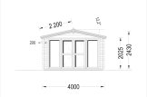 Sauna ogrodowa zewnętrzna ELDA (44 mm), 4x4 m, 16 m² (3 pomieszczenia) specification 2