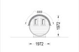 Sauna ogrodowa beczka HELGA 59 (46 mm), 5.9 m, ⌀ 1.97 m specification 4