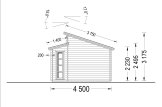 Domek ogrodowy drewniany ALABAMA (44 mm), 4,5 x 4,5 m, 20 m² specification 3