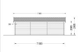 Wiata garażowa drewniana CLASSIC z pomieszczeniem gospodarczym i ścianą boczną, 4x7,5 m specification 5