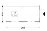 Domek ogrodowy drewniany STRONGHOLD (44 mm), 3x6 m, 18 m² specification 1