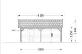 Garaż drewniany MULTI (44 mm) 4x6 m, z wiatą 3x6 m specification 3