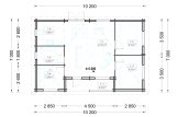 Dom drewniany całoroczny UZES F (44+44 mm, z izolacją), 70 m² specification 1