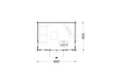 Domek ogrodowy drewniany POOLHOUSE (44 mm), 4x3 m, 12 m² specification 1