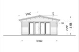Domek ogrodowy drewniany MIA (44+44 mm, z izolacją), 5,5 x 5,5 m, 30 m² specification 3