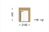 Sauna ogrodowa zewnętrzna DELLA (34 mm + elewacja), 2,6 x 2,1 m, 3,8 m², taras 3 m² specification 2
