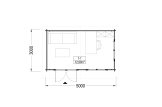 Domek ogrodowy drewniany WISSOUS (44 mm), 5x3 m, 15 m² specification 1