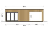 Domek ogrodowy drewniany PREMIUM (34 mm + elewacja), 5x3 m, 15 m² - z tarasem 9 m² specification 2