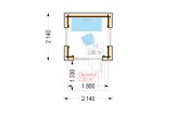 Domek ogrodowy drewniany EMMY (34 mm + elewacja, z izolacją), 2x2 m, 4 m² specification 1