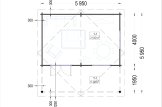 Domek ogrodowy drewniany CAMILA (66 mm), 6x6 m, 36 m² specification 1