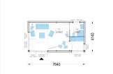 Domek letniskowy drewniany PREMIUM (34 mm + elewacja), 7,5 x 4 m, 30 m² specification 1