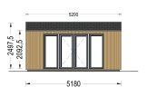 Domek ogrodowy drewniany EMMY (34 mm + elewacja, z izolacją), 5x3 m, 15 m² specification 2