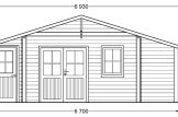 Domek ogrodowy drewniany PARIS (44 mm), 6,7x5,7 m, 21 m² - z tarasem 11 m² specification 2