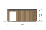 Domek ogrodowy drewniany INES PLUS z tarasem (34 mm + elewacja, z izolacją), 6x3 m, 18 m² specification 4