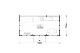 Domek ogrodowy drewniany OAK (34 mm), 6x3 m, 16 m² specification 1