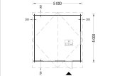 Domek ogrodowy drewniany DREUX (44 mm), 5x5 m, 25 m² specification 1
