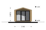 Domek ogrodowy drewniany PIA (34 mm + elewacja, z izolacją), 3x3 m, 9 m² specification 2