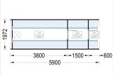 Sauna ogrodowa beczka HELGA 59 (46 mm), 5.9 m, ⌀ 1.97 m specification 1