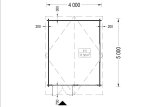 Domek ogrodowy drewniany LILLE (44+44 mm, z izolacją), 4x5 m, 20 m² specification 1