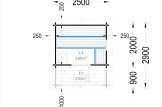 Sauna ogrodowa zewnętrzna ELDA (44 mm), 2,5x2,9 m, 7 m² specification 1
