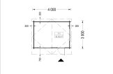 Domek ogrodowy drewniany DREUX (44 mm), 4x3 m, 12 m² specification 1
