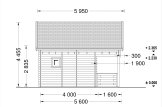 Domek letniskowy drewniany ALBI (44 mm), 5,6 x 5 m, 20 m² - z tarasem 8 m² specification 6