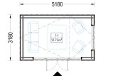 Domek ogrodowy drewniany TONIA (34 mm + elewacja, z izolacją), 5x3 m, 15 m² specification 1