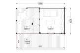Domek ogrodowy drewniany IDA (34 mm), 6x3 m, 8 m² specification 1