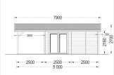 Sauna ogrodowa zewnętrzna ELDA (44 mm), 5x7.5 m, 25 m² (4 pomieszczenia), taras 12 m² specification 5