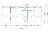 Dom drewniany letniskowy TOSCANA (44 mm), 53 m² - z tarasem 29 m² specification 1