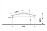 Wiata garażowa drewniana na 2 samochody CLASSIC DUO, 6x6 m specification 4
