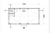 Domek letniskowy drewniany MARION (44 mm) 7,5 x 4 m, 30 m² specification 1