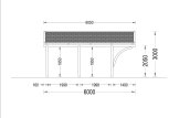 Wiata garażowa drewniana na 1 samochód BETSY 3,6x6 m specification 5
