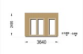 Sauna ogrodowa zewnętrzna DELLA (34 mm + elewacja), 3,6 x 2,1 m, 5,5 m² specification 5