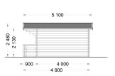 Domek ogrodowy drewniany KING (44+44 mm, z izolacją), 4x5 m, 20 m² specification 4