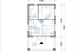 Domek letniskowy drewniany AGATA (44 mm + elewacja) z antresolą, 39 m² specification 1