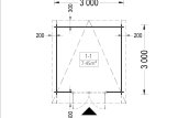 Domek ogrodowy drewniany MALTA (34 mm), 3x3 m, 9 m² specification 1