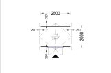 Domek ogrodowy drewniany NANO (28 mm), 2,5x2 m, 5 m² specification 1