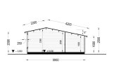 Domek ogrodowy drewniany ISLA (34 mm), 6x5 m, 18 m² - z tarasem 7 m² specification 6