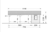 Wiata garażowa drewniana CLASSIC z pomieszczeniem gospodarczym, 7,7x6 m specification 3