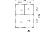 Domek letniskowy drewniany SCOOT (44 mm), 4,5 x 6 m, 27 m² - z antresolą 9 m² specification 1