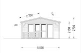 Sauna ogrodowa zewnętrzna ELDA (44 mm), 5x7.5 m, 25 m² (3 pomieszczenia), taras 12 m² specification 2