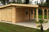 Garaż drewniany MULTI (44 mm) 4x6 m, z wiatą 3x6 m customer 2