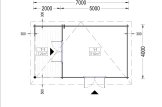 Domek ogrodowy drewniany CARL (34 mm), 5x4 m, 20 m² - z tarasem 8 m² specification 1