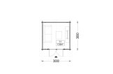 Domek ogrodowy drewniany PETER (34 mm), 3x3 m, 9 m² specification 1