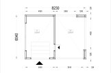 Garaż drewniany SILVIA (34 mm + elewacja) 4x6 m, z wiatą 4x6 m specification 1