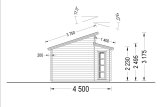 Domek ogrodowy drewniany ALABAMA (44 mm), 4,5 x 4,5 m, 20 m² specification 5