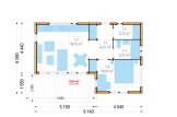 Dom drewniany letniskowy LUCIA 1 (44 mm + elewacja, z izolacją), 40 m² specification 1
