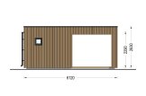 Domek ogrodowy drewniany INES PLUS z frontowym tarasem (34 mm + elewacja), 6x6 m, 36 m² specification 3