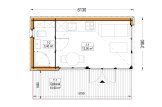 Domek ogrodowy drewniany INES (34 mm + elewacja, z izolacją), 6x3 m, 18 m² specification 1